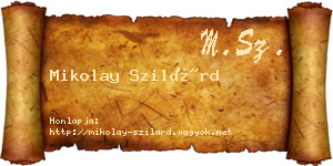 Mikolay Szilárd névjegykártya